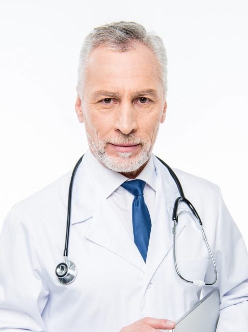 how to increase penis size naturally - image shows mature doctor with stethoscope