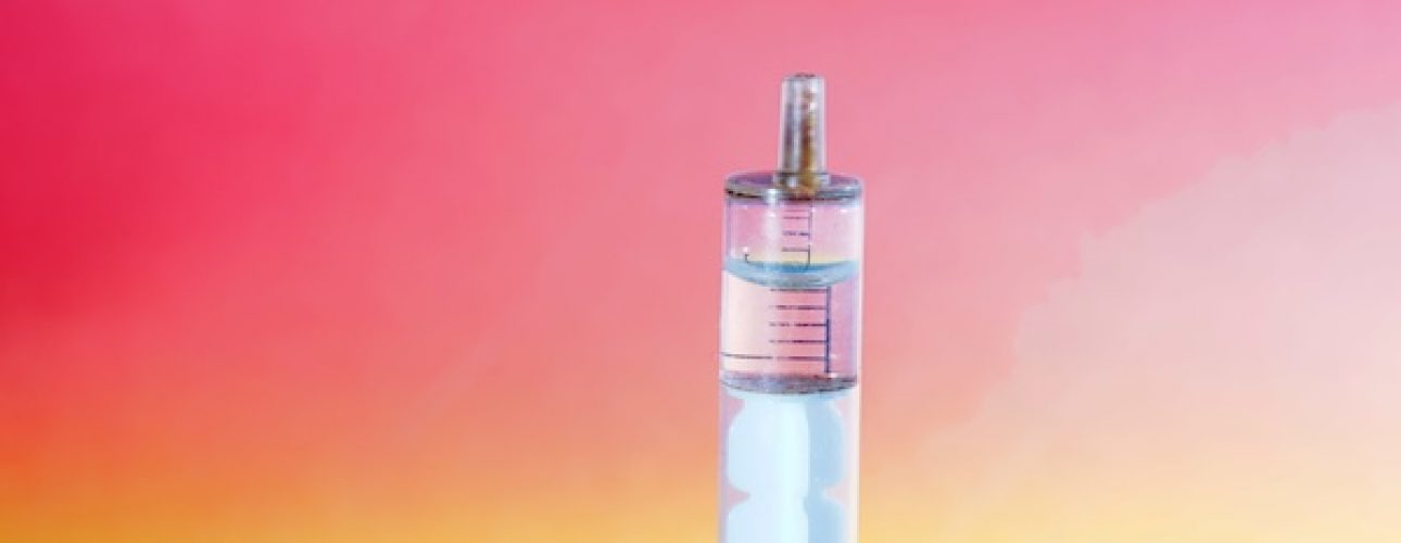 A closeup shot of a syringe without a needle